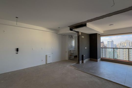 Sala, Cozinha e Área de Serviço de apartamento à venda com 2 quartos, 70m² em Campo Belo, São Paulo