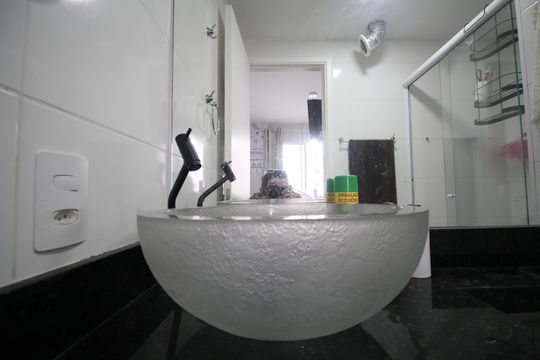 Banheiro da Suíte de kitnet/studio para alugar com 1 quarto, 24m² em Vila Nova das Belezas, São Paulo