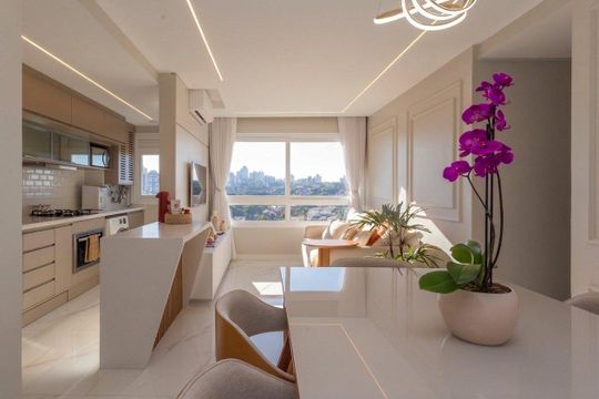 Sala de Jantar de apartamento à venda com 3 quartos, 71m² em Jardim do Salso, Porto Alegre