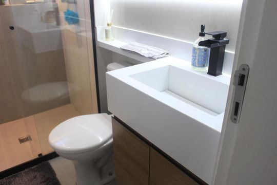 Banheiro da Suíte de apartamento à venda com 3 quartos, 83m² em Mauá, São Caetano do Sul
