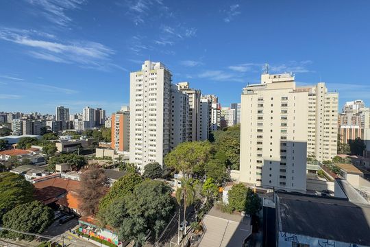 Vista da Sacada de kitnet/studio à venda com 1 quarto, 27m² em Brooklin, São Paulo