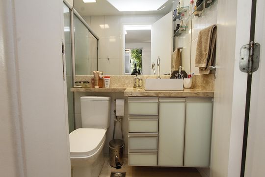 Banheiro da Suíte de apartamento à venda com 2 quartos, 80m² em Buritis, Belo Horizonte