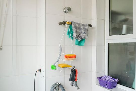 Área de serviço de apartamento à venda com 2 quartos, 63m² em Santo Antônio, São Caetano do Sul