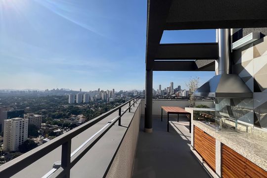 Área comum - Churrasqueira de kitnet/studio para alugar com 1 quarto, 25m² em Pinheiros, São Paulo