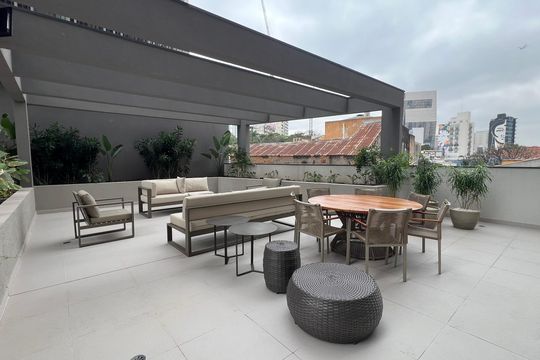 Área comum de kitnet/studio para alugar com 1 quarto, 25m² em Pinheiros, São Paulo