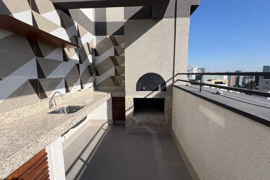 Área comum - Churrasqueira de kitnet/studio para alugar com 1 quarto, 25m² em Pinheiros, São Paulo