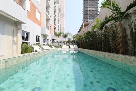 Área Comum - Piscina de apartamento para alugar com 2 quartos, 37m² em Moema, São Paulo