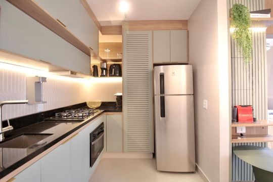 Cozinha de apartamento à venda com 1 quarto, 32m² em Brás, São Paulo