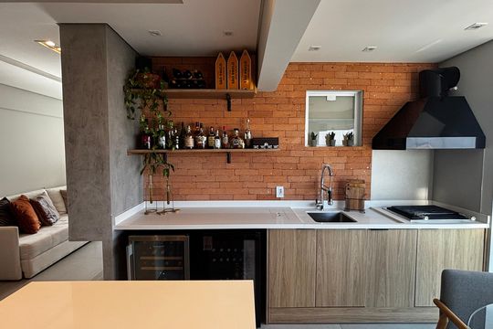 Cozinha de apartamento à venda com 2 quartos, 73m² em Vila Eldizia, Santo André