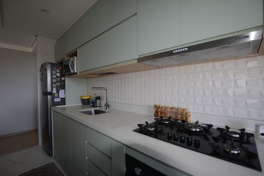 Cozinha de apartamento à venda com 3 quartos, 68m² em Marechal Hermes, Rio de Janeiro