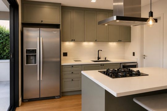 Cozinha de casa de condomínio para alugar com 3 quartos, 155m² em Alphaville, Santana de Parnaíba