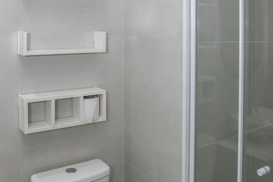 Banheiro da Suíte de apartamento para alugar com 1 quarto, 24m² em Barra Funda, São Paulo
