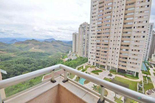 Varanda da sala de apartamento à venda com 2 quartos, 68m² em Vila da Serra, Nova Lima