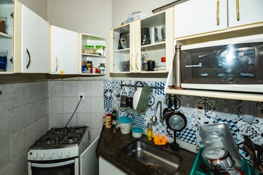 Cozinha de apartamento à venda com 1 quarto, 55m² em Copacabana, Belo Horizonte
