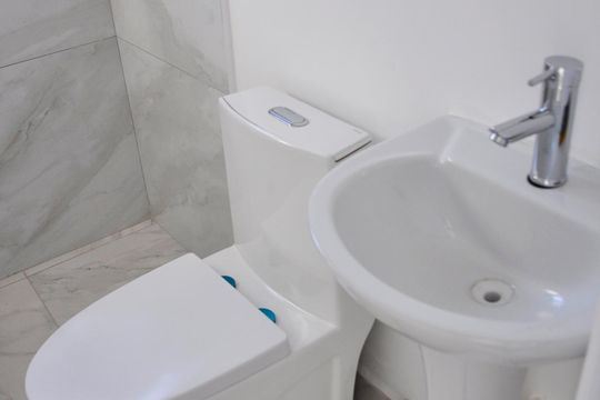 Detalhe - Banheiro Social de apartamento para alugar com 1 quarto, 25m² em Vila Zat, São Paulo
