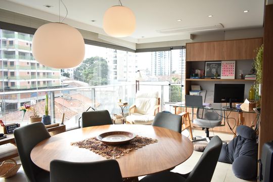 Sala de apartamento à venda com 3 quartos, 130m² em Mirandópolis, São Paulo