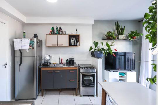Sala e  Cozinha de apartamento para alugar com 2 quartos, 32m² em Mooca, São Paulo