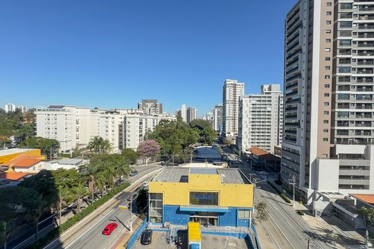 Vista da varanda de apartamento à venda com 2 quartos, 43m² em Santo Amaro, São Paulo