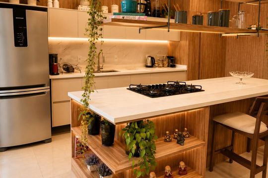 Cozinha de casa de condomínio à venda com 3 quartos, 164m² em Residencial das Flores, Várzea Paulista