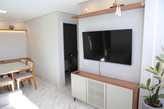 Sala de apartamento à venda com 2 quartos, 52m² em Jk, Contagem
