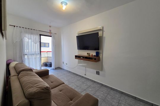 Sala de apartamento para alugar com 1 quarto, 54m² em Cidade Ocian, Praia Grande