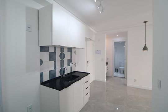 Cozinha de apartamento para alugar com 2 quartos, 37m² em Vila Isa, São Paulo