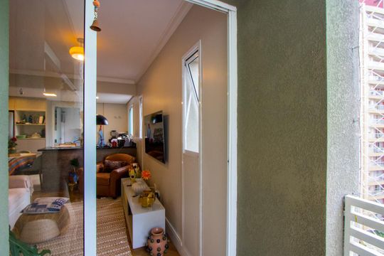 Varanda da Sala de apartamento à venda com 1 quarto, 68m² em Jardim, Santo André