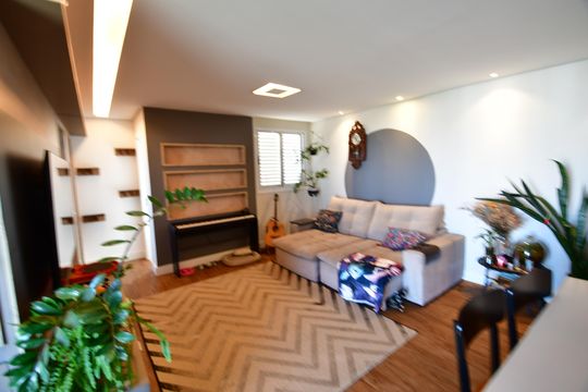 Sala de apartamento para alugar com 2 quartos, 73m² em Fazenda Santa Cândida, Campinas