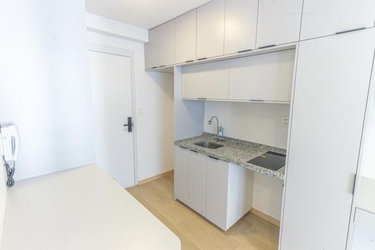 Cozinha de apartamento para alugar com 1 quarto, 26m² em Belenzinho, São Paulo
