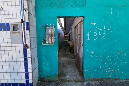 Fachada de casa de condomínio para alugar com 1 quarto, 40m² em Anhanguera, Praia Grande