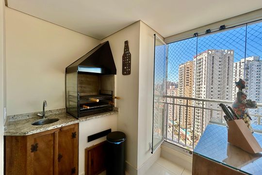Varanda gourmet de apartamento à venda com 3 quartos, 122m² em Vila Regente Feijó, São Paulo