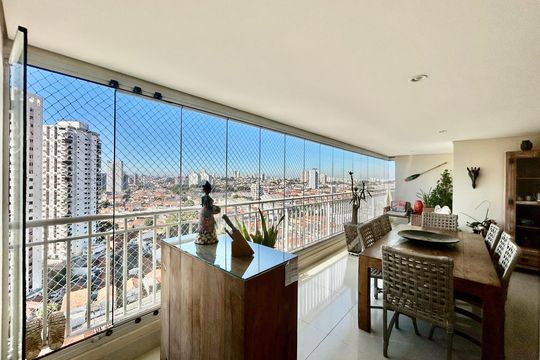 Varanda gourmet de apartamento à venda com 3 quartos, 122m² em Vila Regente Feijó, São Paulo