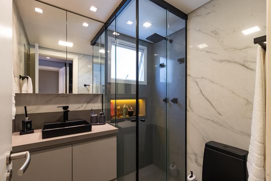 Banheiro da Suíte 1 de apartamento à venda com 3 quartos, 141m² em Vila Leopoldina, São Paulo