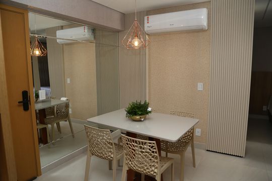 Sala de jantar de kitnet/studio para alugar com 1 quarto, 46m² em Setor Marista, Goiânia