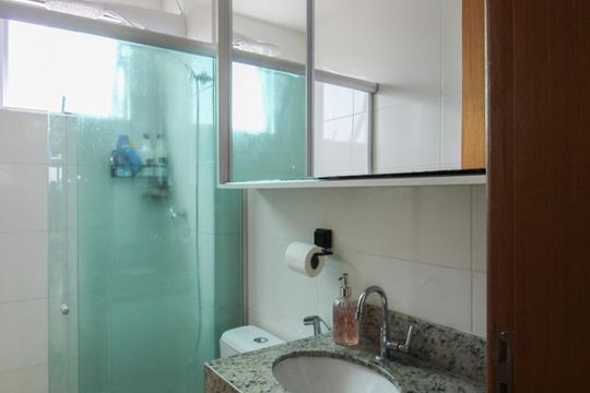 Banheiro Social de apartamento à venda com 3 quartos, 105m² em Santa Branca, Belo Horizonte