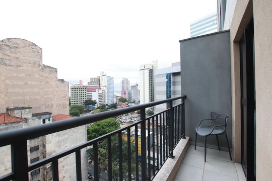 Varanda do Studio  de kitnet/studio à venda com 1 quarto, 25m² em Liberdade, São Paulo