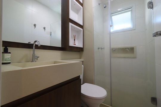 Banheiro de apartamento para alugar com 1 quarto, 59m² em Jardim Botânico, Ribeirão Preto