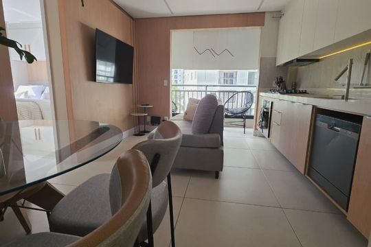 Cozinha de apartamento à venda com 1 quarto, 39m² em Cidade Jardim, São Paulo