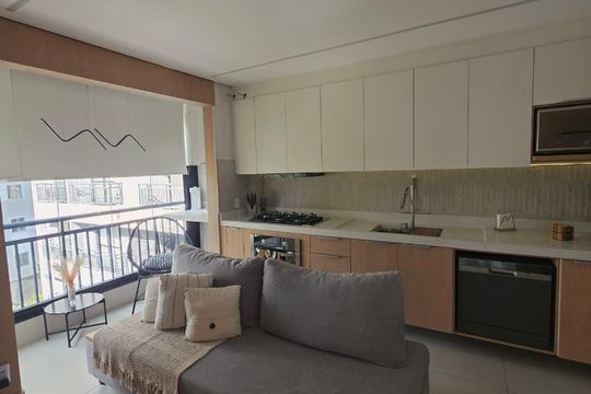 Cozinha de apartamento à venda com 1 quarto, 39m² em Cidade Jardim, São Paulo