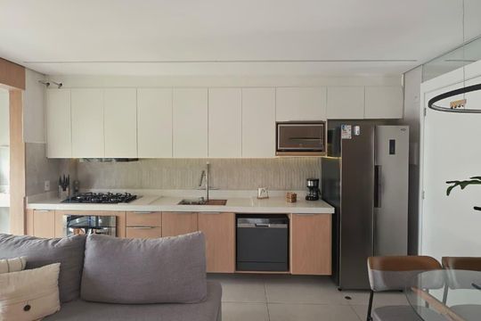 Cozinha de apartamento à venda com 1 quarto, 39m² em Cidade Jardim, São Paulo