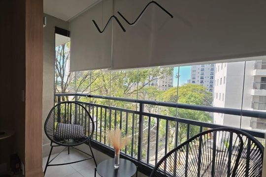 Varanda de apartamento à venda com 1 quarto, 39m² em Cidade Jardim, São Paulo