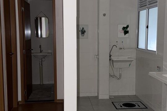 Cozinha de apartamento à venda com 2 quartos, 26m² em Inhoaíba, Rio de Janeiro