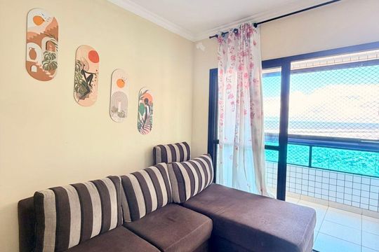 Sala de apartamento para alugar com 2 quartos, 57m² em Guilhermina, Praia Grande