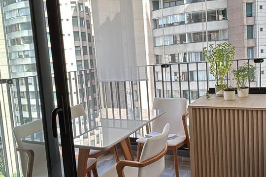 Varanda de kitnet/studio à venda com 1 quarto, 38m² em Indianópolis, São Paulo