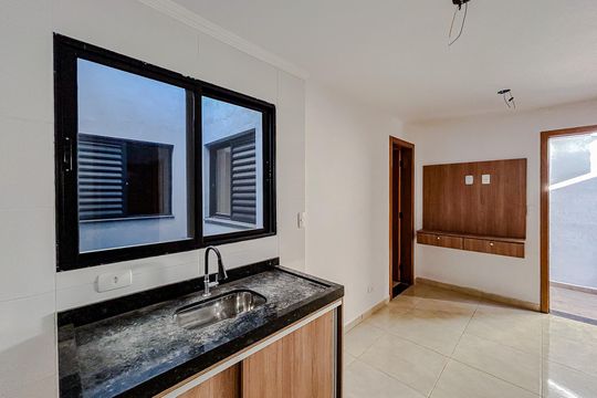 Cozinha e Área de Serviço de apartamento para alugar com 1 quarto, 30m² em Vila Carrão, São Paulo
