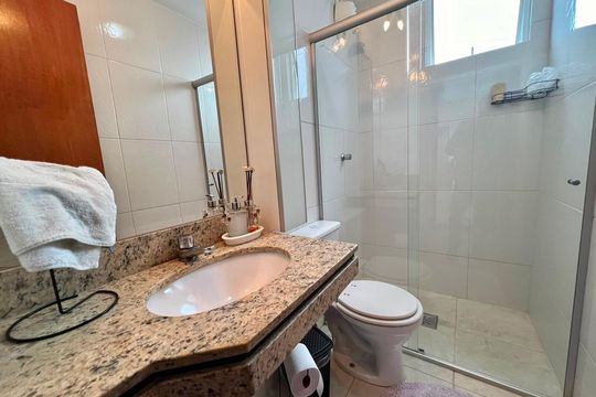 Banheiro social de apartamento para alugar com 3 quartos, 100m² em Sagrada Família, Belo Horizonte