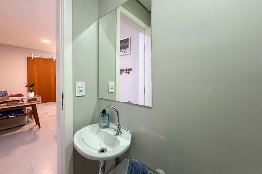Lavabo  de apartamento à venda com 3 quartos, 100m² em Nova Petrópolis, São Bernardo do Campo