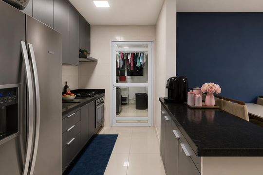 Cozinha de apartamento à venda com 2 quartos, 67m² em Utinga, Santo André