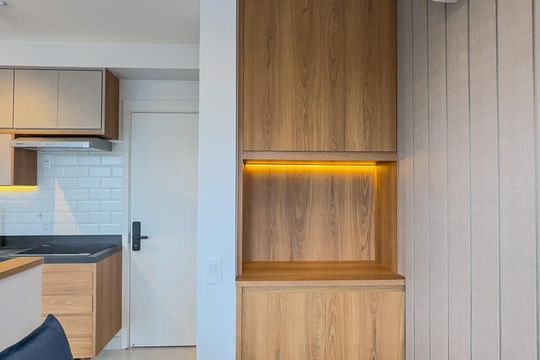 sala e Cozinha de apartamento para alugar com 1 quarto, 37m² em Santo Amaro, São Paulo