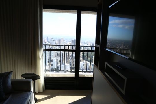 Varanda da Sala de kitnet/studio para alugar com 1 quarto, 46m² em Setor Oeste, Goiânia
